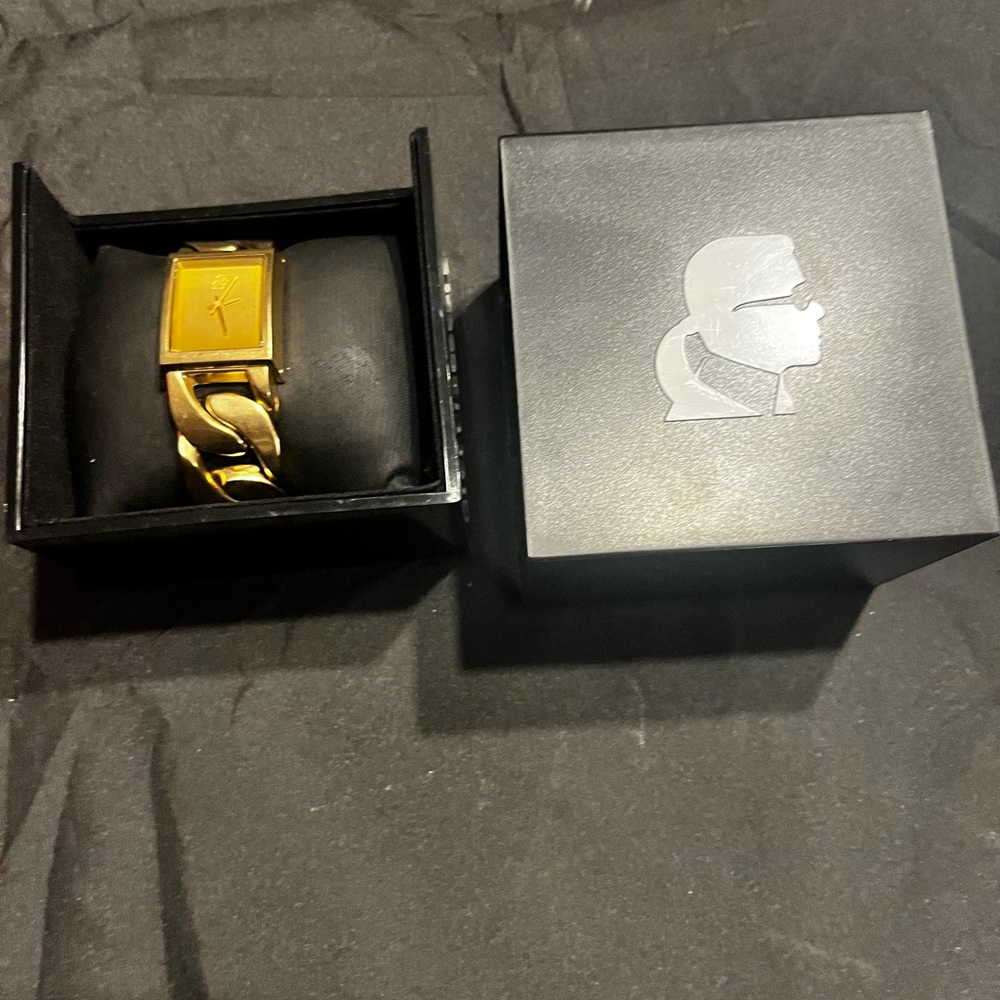 Karl Lagerfeld Gold Watch with Textured Band